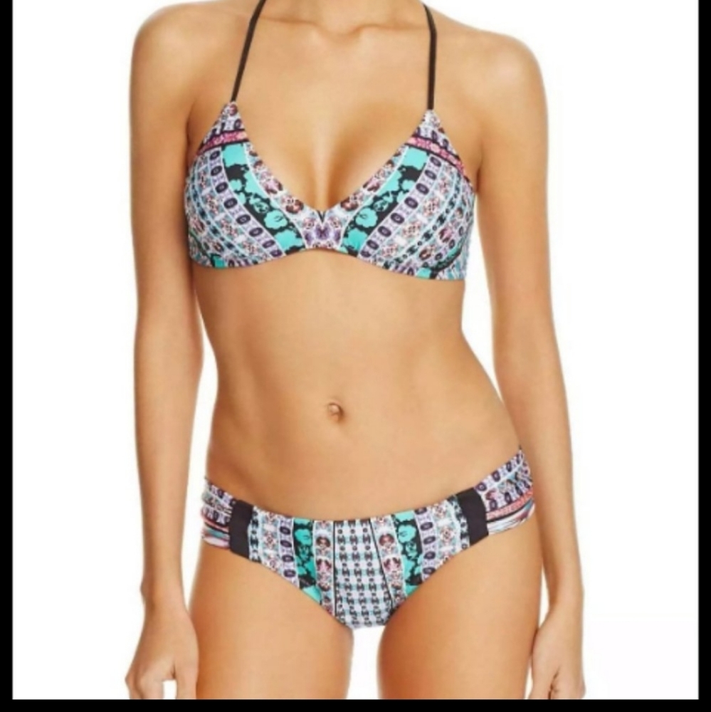 Nanette Lepore Kimono Patchwork Bikini L